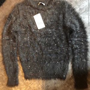 Zara fluffy sequin sweater